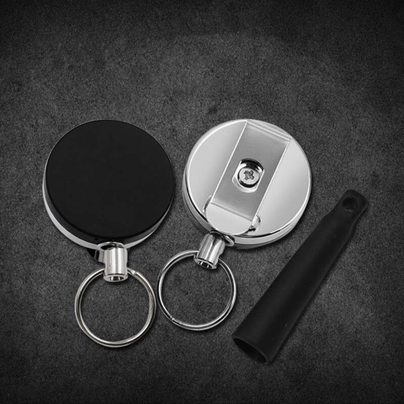 Retractable Keychain,Metal Heavy Duty Key Chains Badge Holder with Key-Ring