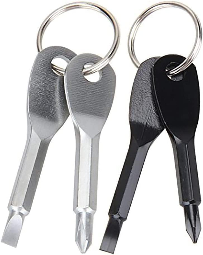 4PCS Mini Pocket Screwdriver Set Keychain Outdoor Tool Kit Stainless Steel Bl…