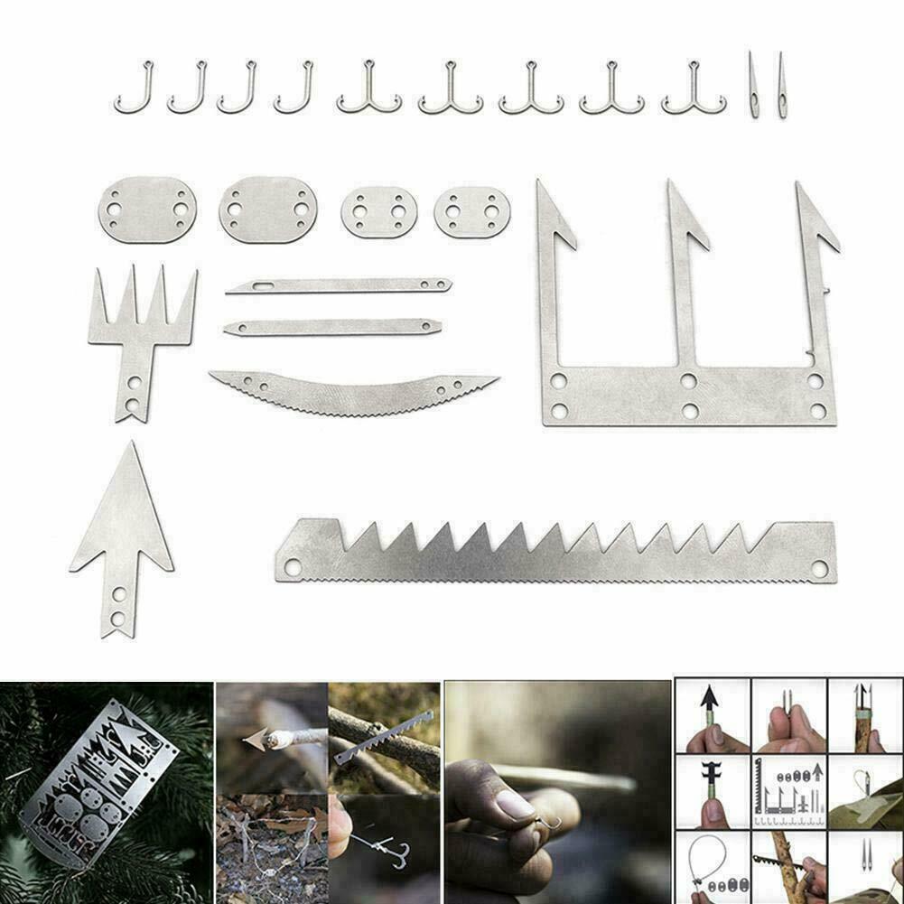 Survival Multitool Card 22 in 1,Steel Credit Card Pocket Sized Survival USA