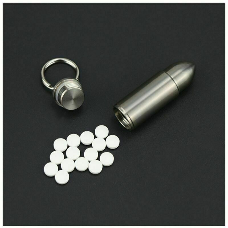 EDC Titanium Waterproof Sealed Box Portable Medicine Bottle Key Pendant Tank