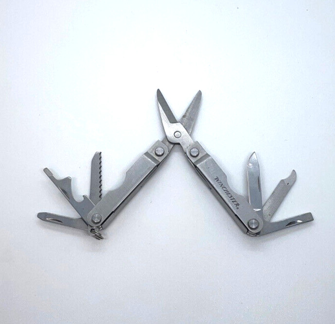 Winchester Mini Multi-Tool 8-in-1 Silver Scissors Knife Keychain Carry EDC