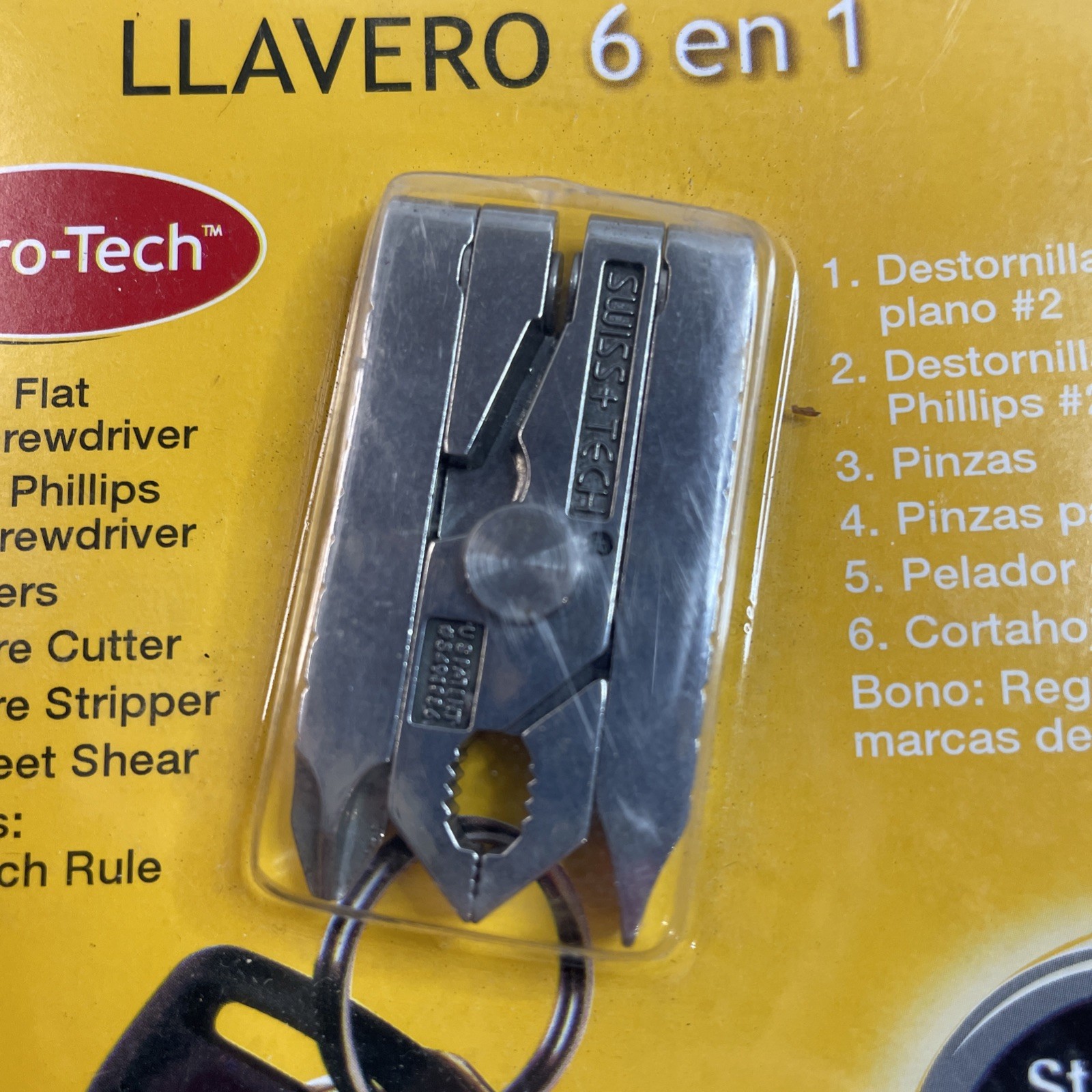 Micro-tech 6-in-1 Key Chain ring Tool Swiss +Tech Screw Driver Cutter Pliers New