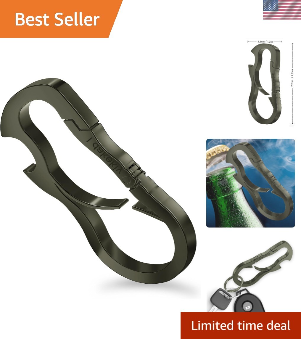 Dual Carabiner Keychain Tool with Bottle Opener – Stylish & Lightweight Design