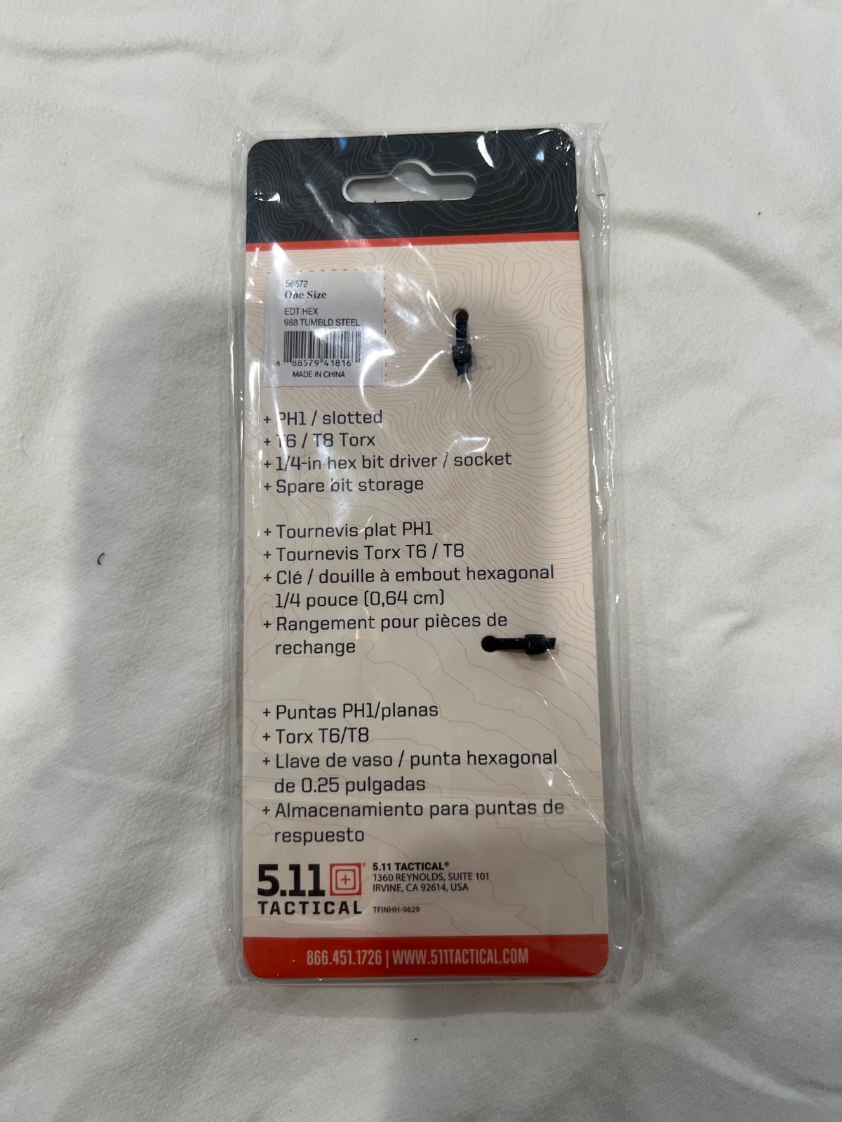 5.11 Tactical Black EDT HEX Style # 56672 (Carabiner Keychain Bit Driver)