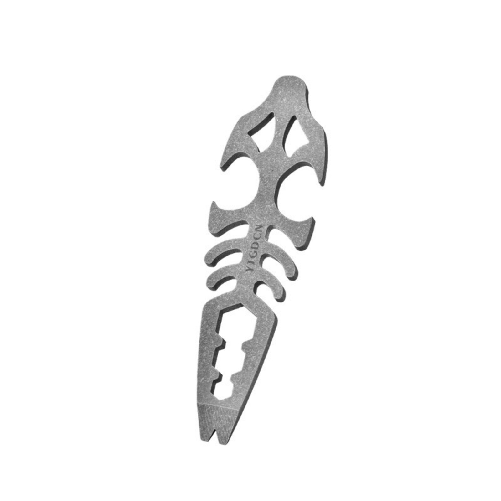 Titanium Alloy EDC Multi-Tool Fishbone Shape Bottle Opener Wrench Pry Bar
