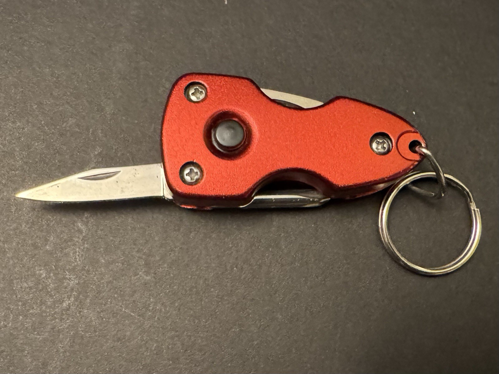 Biblical Red Multi-Tool Keychain with Light, Knife, Bottle Opener, Screwdrivers