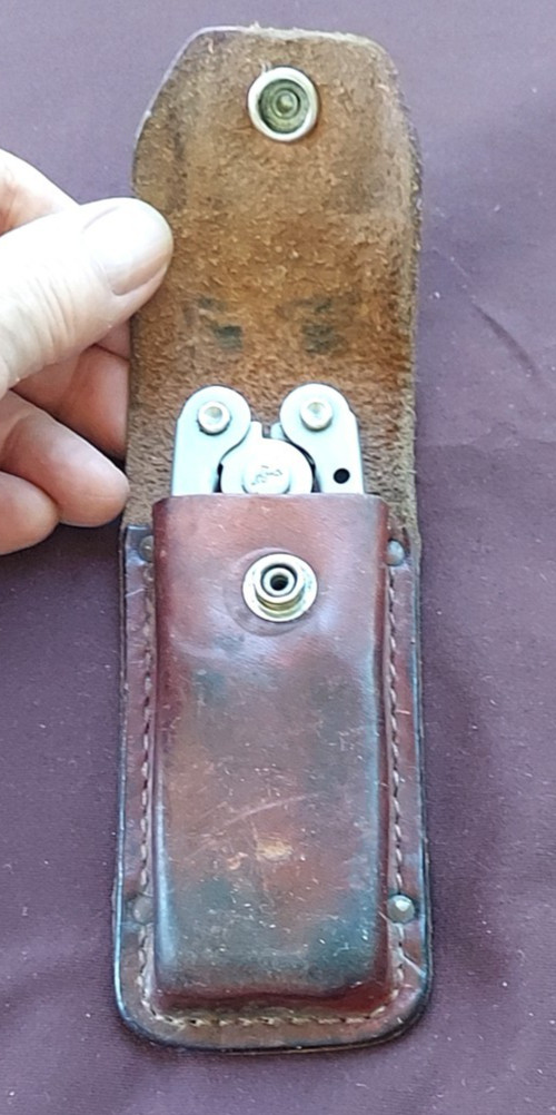 Schrade USA Tough Tool ST1 Multi-Tool Pliers Knife w Leather Sheath Nice!