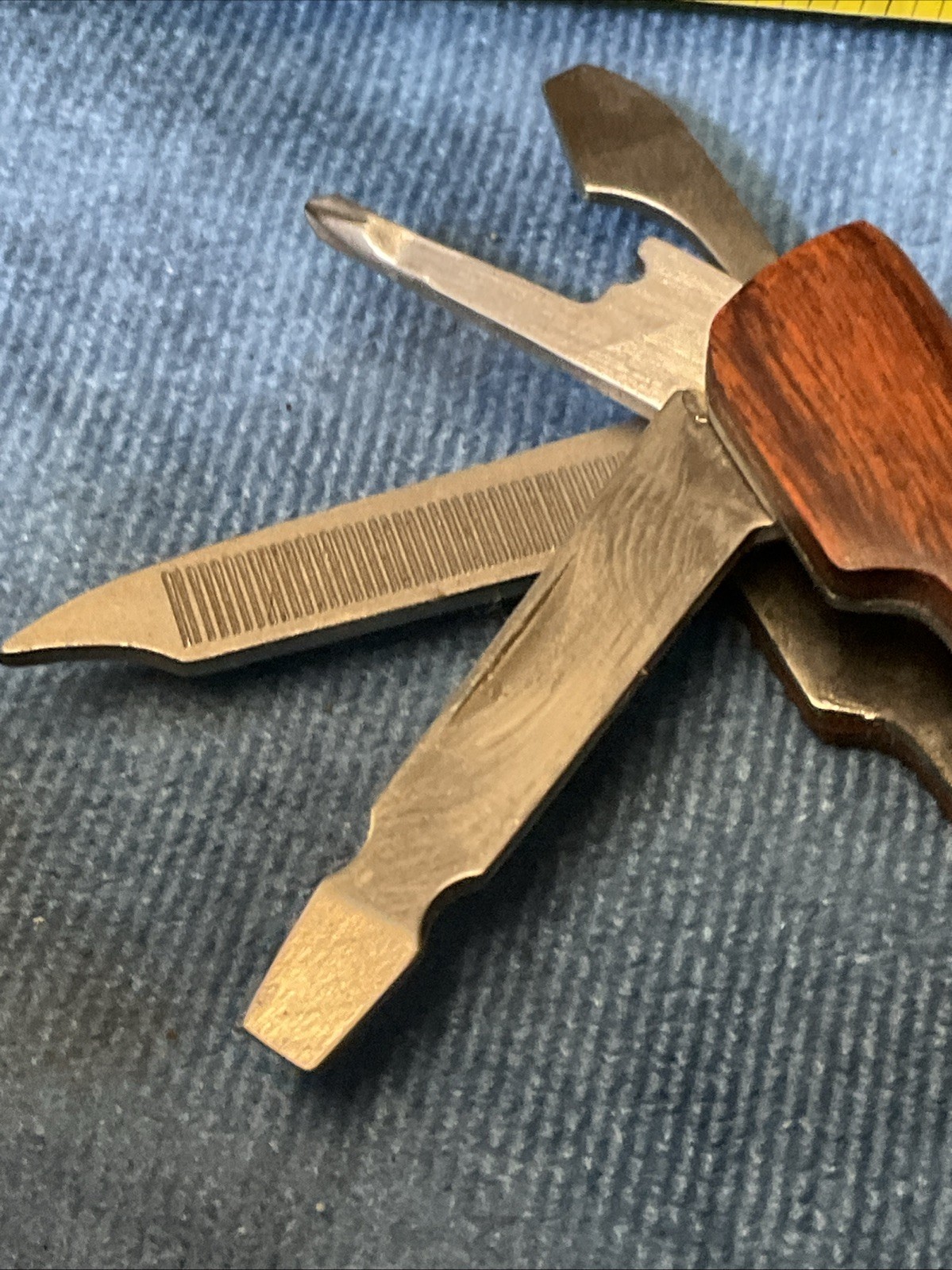 Sheffield 2CR Wood Grain Handle 12 in 1 Multi Tool Knife