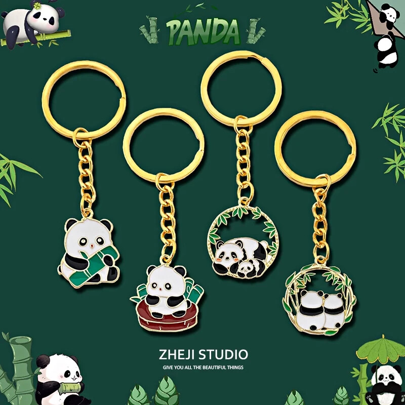 Chinese style cute panda keychain small gift creative souvenir travel pendant