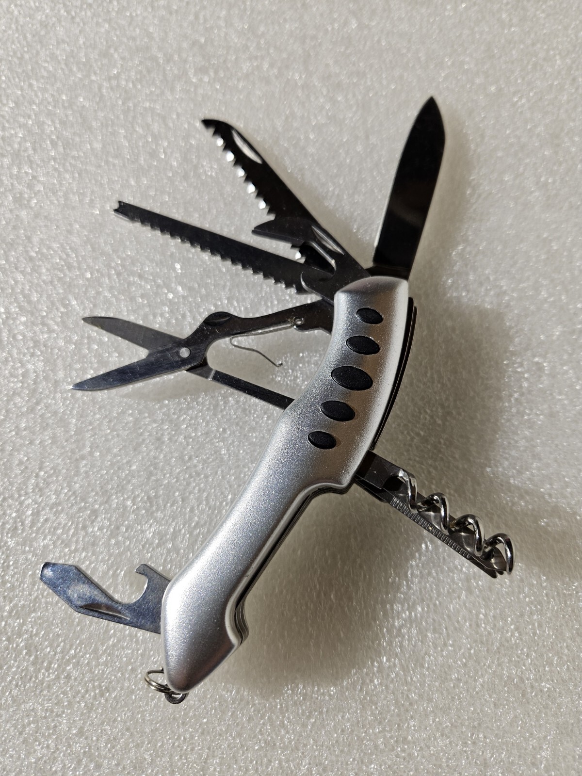 American Mint Multi Tool Scissors Cork Screw File Saw Plain Edge Folding Knife