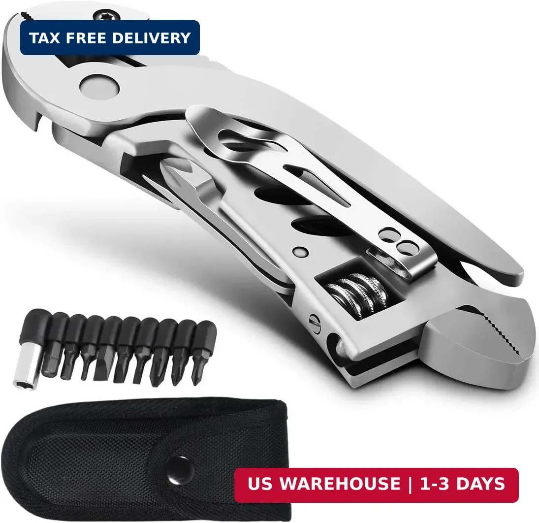 Multitool Wrench With 7 Tools/Pliers/Wire Cutter/Flat Screwdriver/Phillips Screw