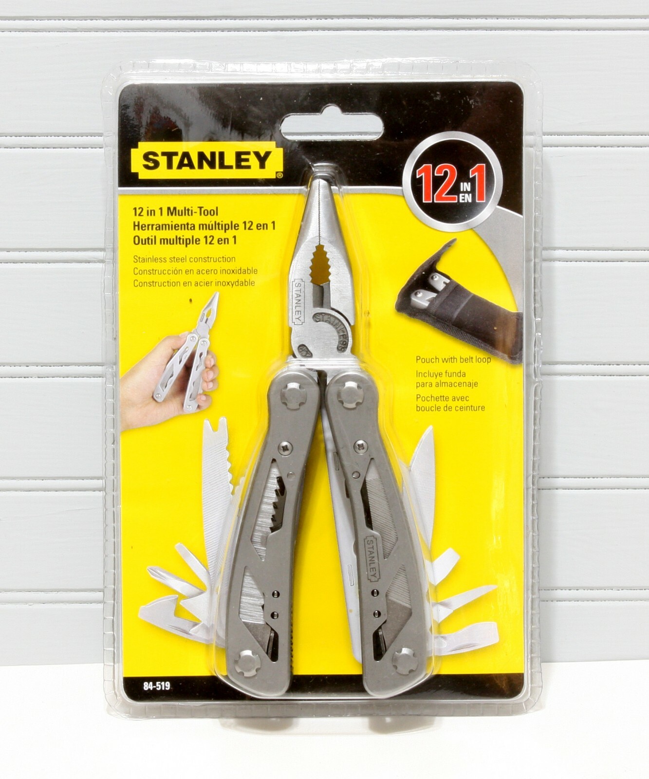 Stanley 12 in 1 Multi-Tool Stainless Steel 84-519 With Vinyl Belt Loop Pouch NEW