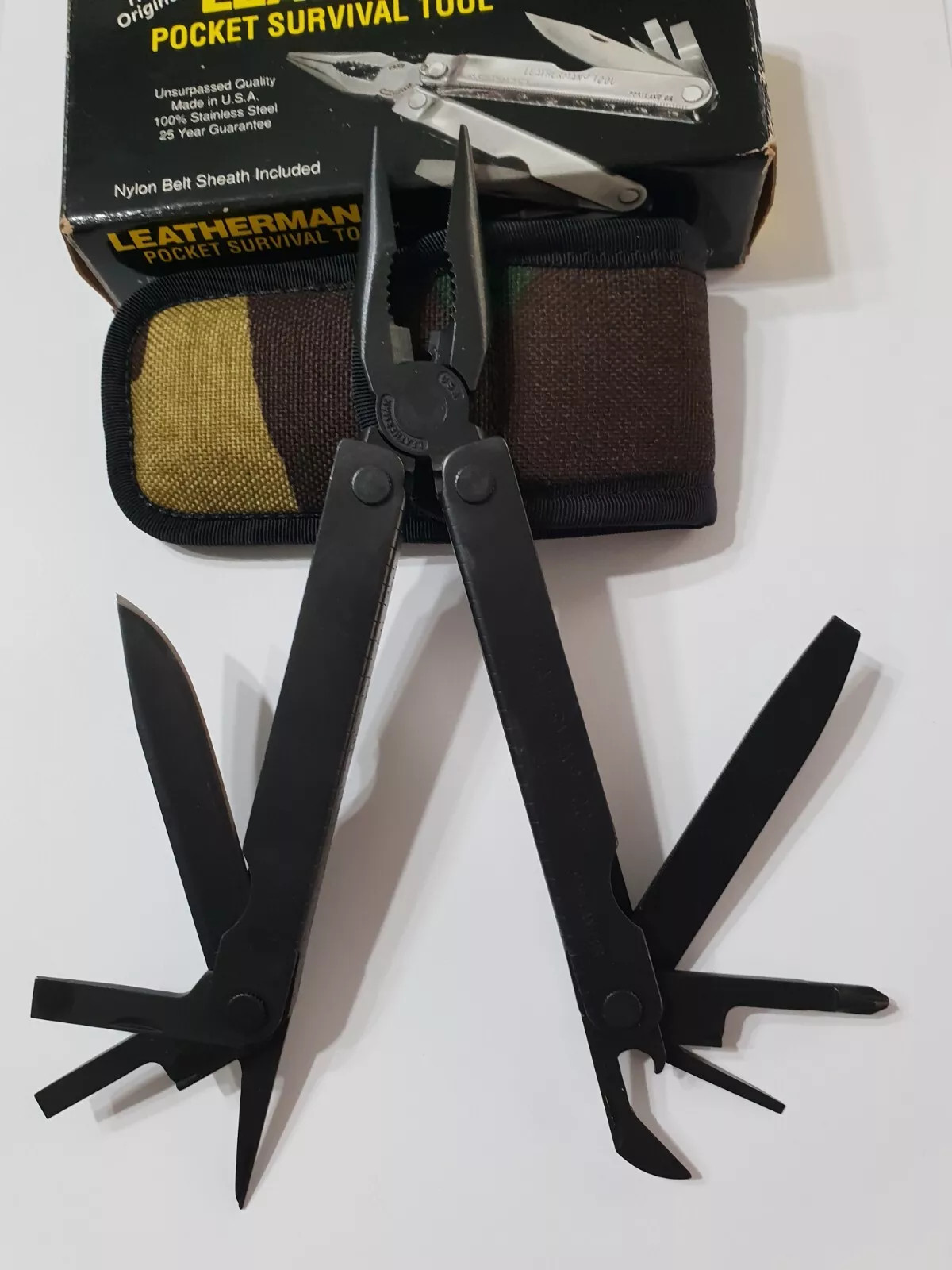 🔥 Leatherman PST Black Rare Camo Sheath Retired Multi Tool Collectable