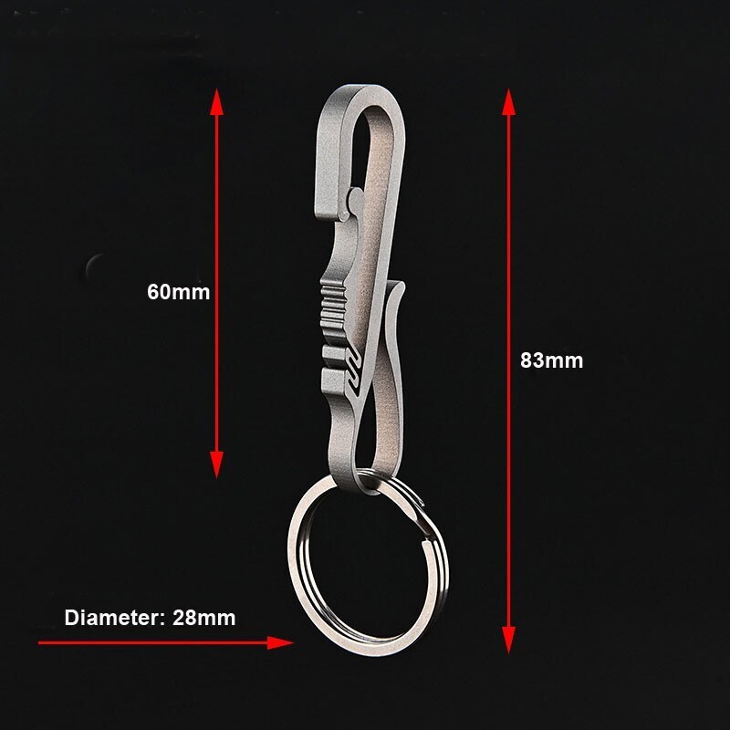 Pure Titanium Alloy Key chain Carabiner with Key Ring Waist Hanging Buckle Tool