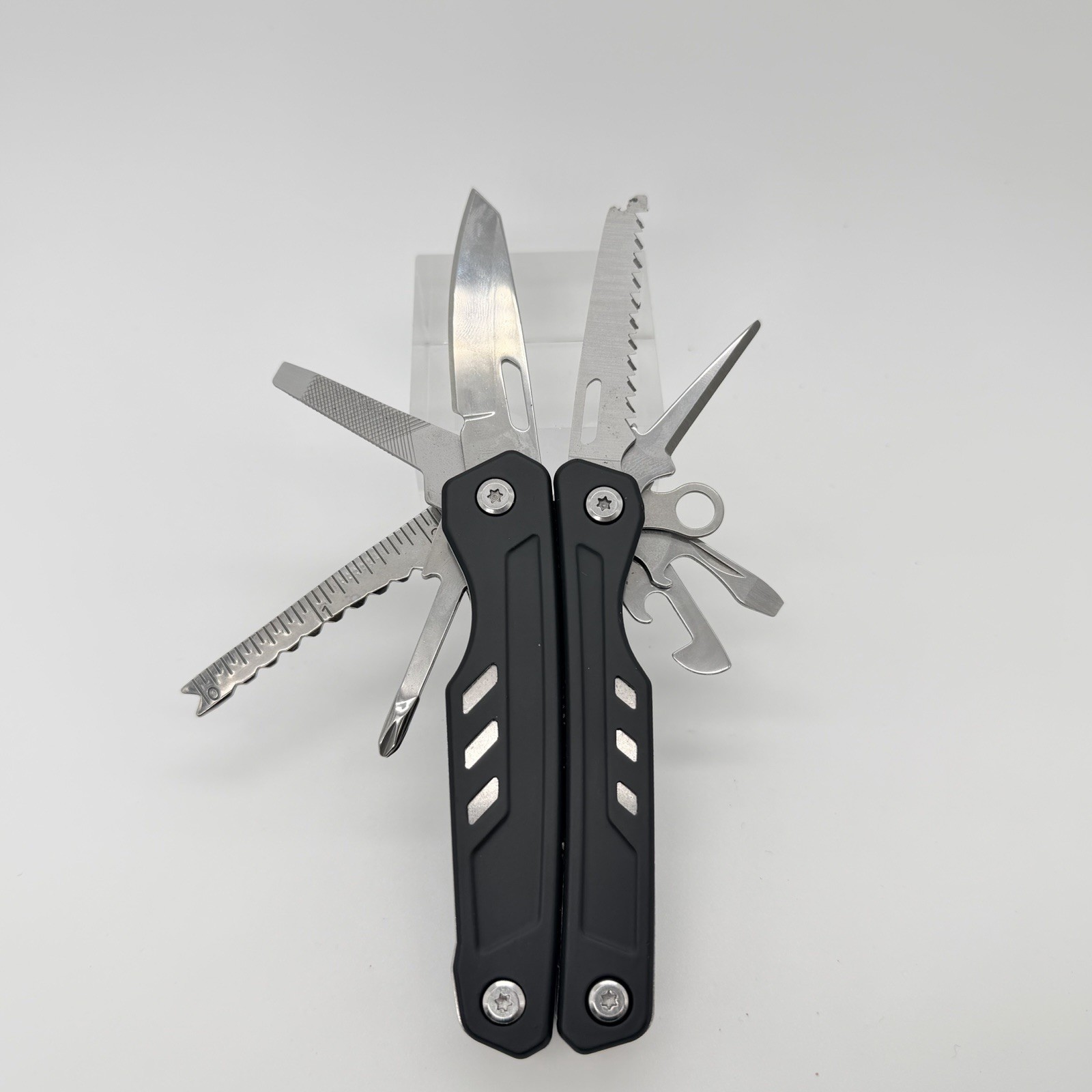 Ozark Trail 15-Function Multi-Tool Black Handle Outdoor Equipment With Sheath