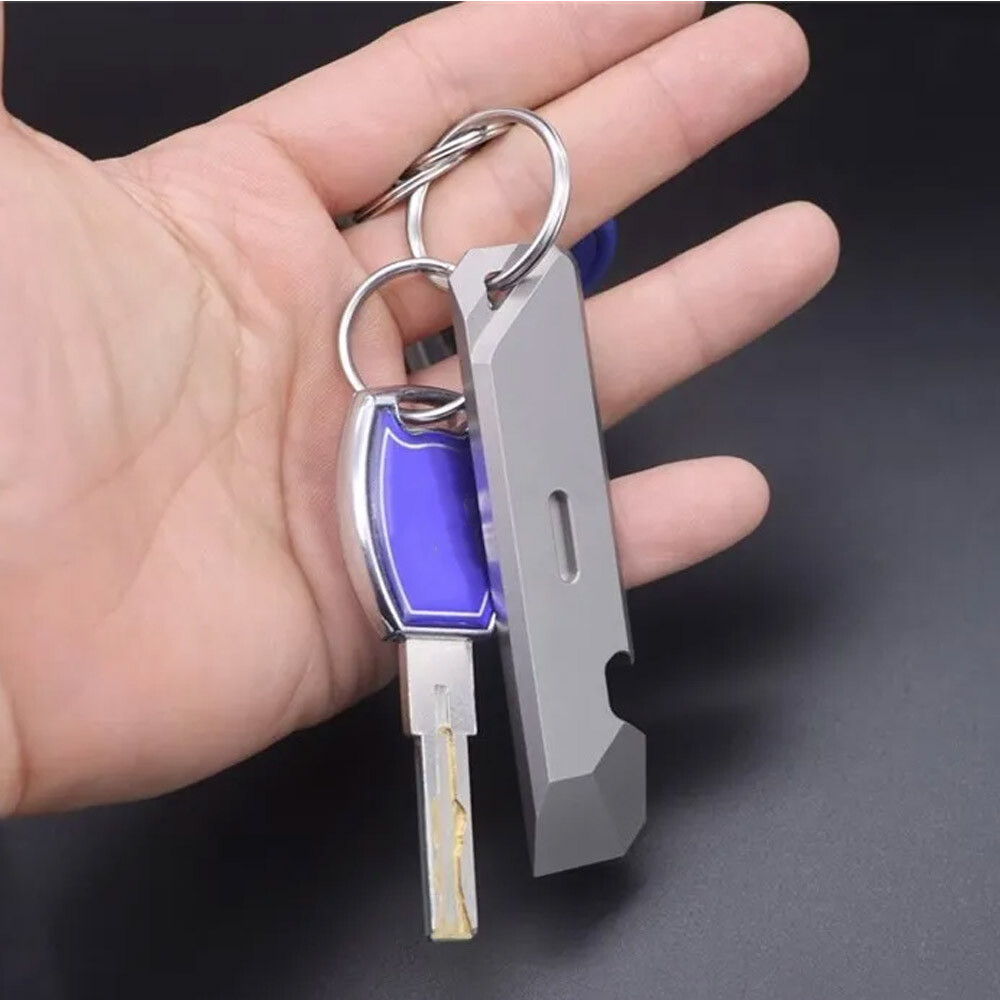 TC4 Titanium Crowbar Pry Bar Underreach EDC Tool Pocket Bottle Opener Pendant