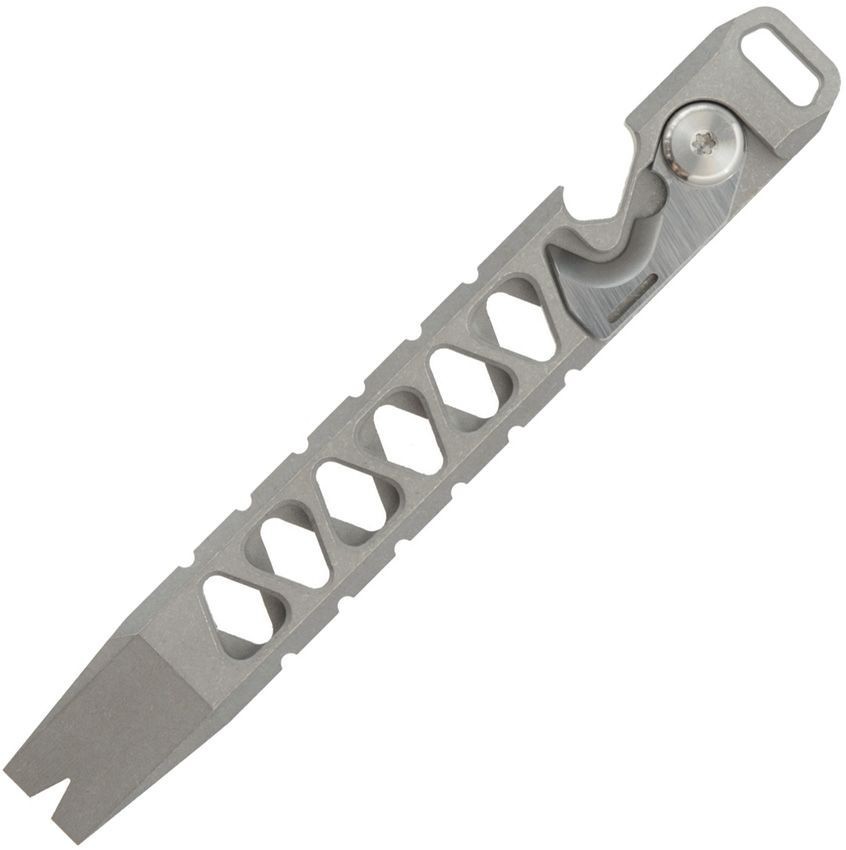 Ketuo Pocket Prybar With Integrated Belt/Cord Cutter Stonewashed Finish Titanium
