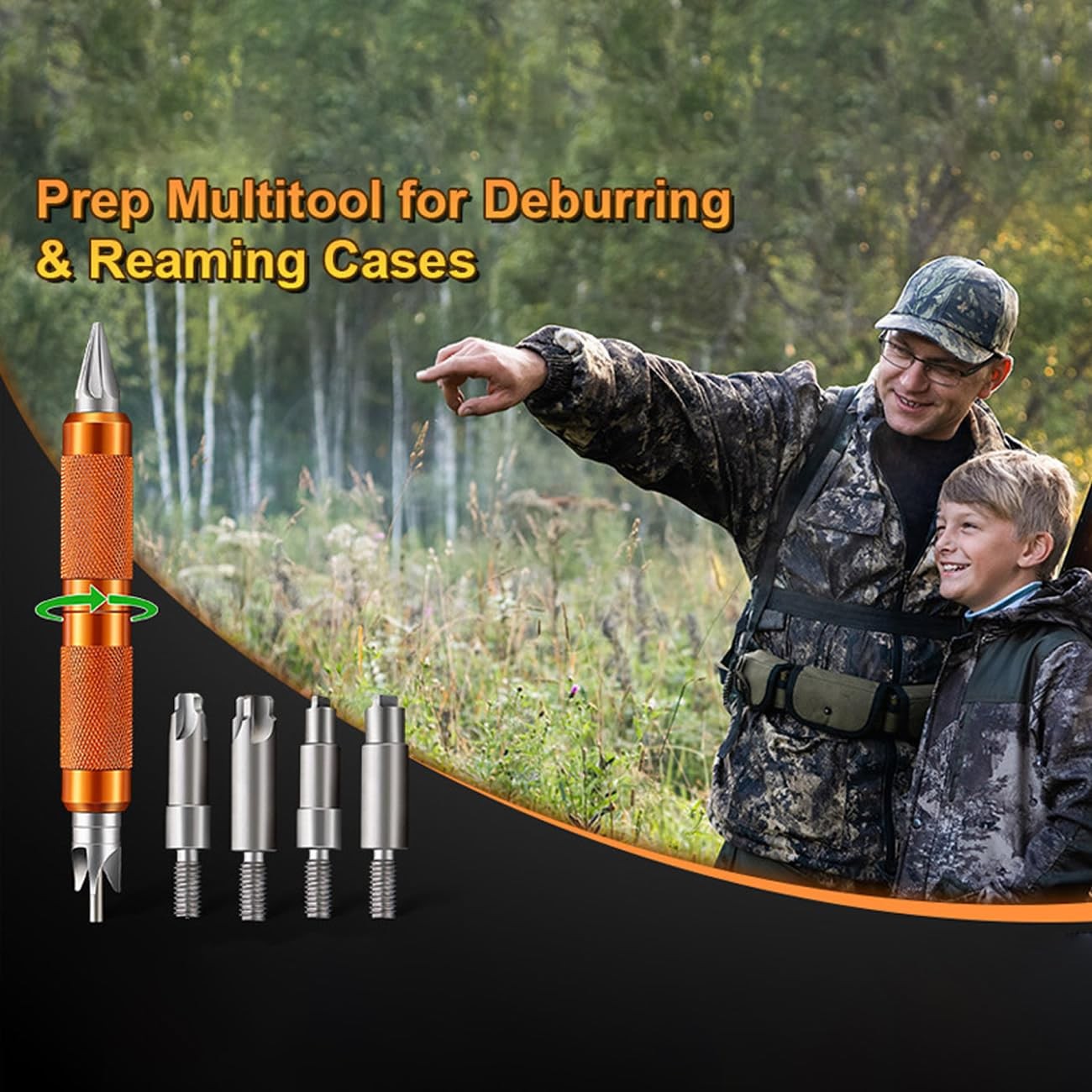 Case Prep Multi-Tool Fits .17-.45 Caliber Chamfer Deburring Reloading Reamer