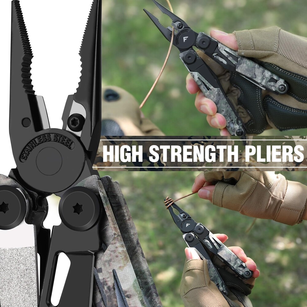 15-in-1 Multitool Plier Multi Tool Pocket Knife Stainless Steel w/Sheath