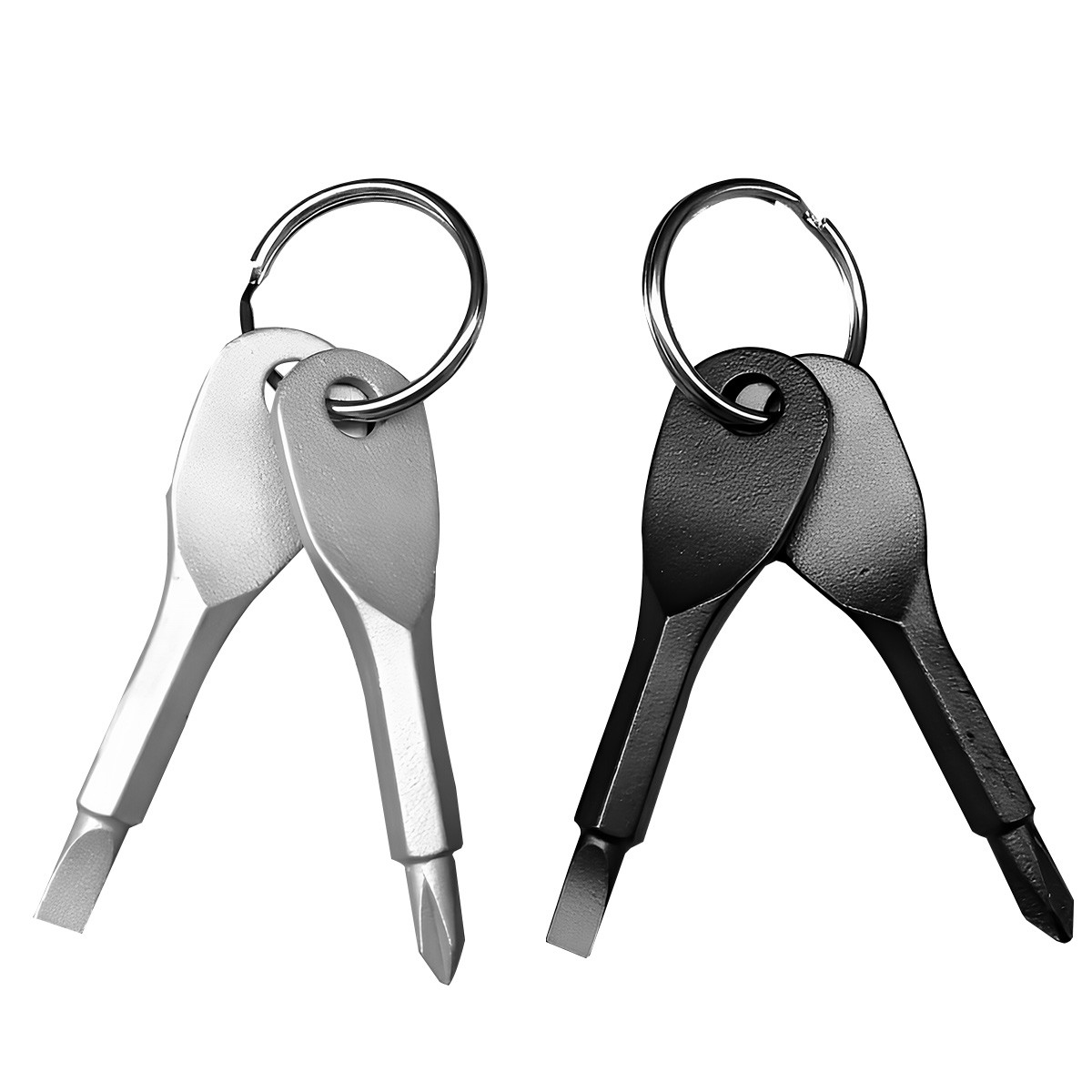 2Pcs Keychain Screwdriver EDC Tool Set Outdoor Carrying Mini Tool with KeyChain