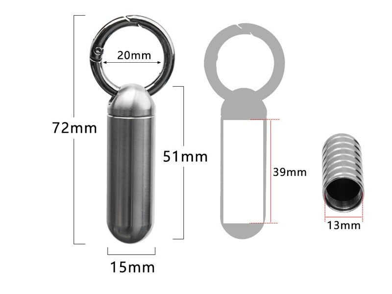 EDC Box Titanium Waterproof Box Sealed Container Outdoor Survival Tool with Ring