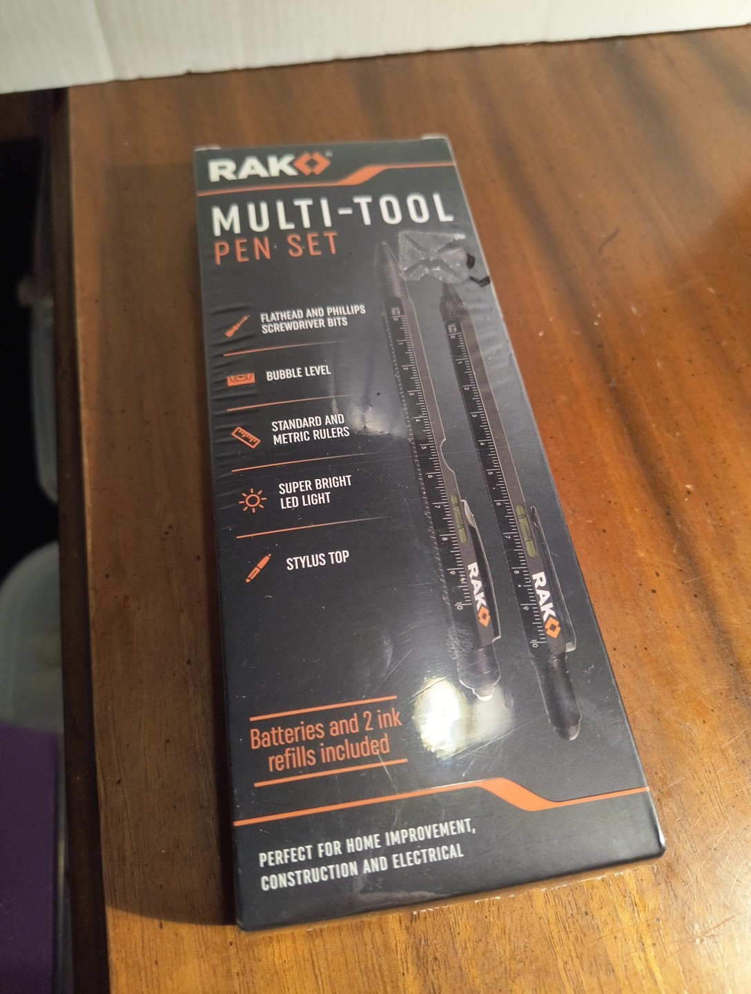 RAK Multitool Pen 2-Pack – Multi-Tool Pens with LED Light, stylus New