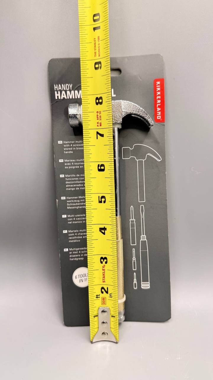 Kikkerland Handy Hammer Multi Tool 6 in 1 Screwdriver CD111 Gadget Gift Mens New