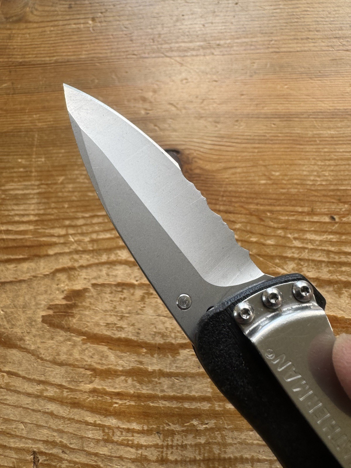 Leatherman Folding Lock Blade Knife c33x w/ Carabiner Retired Engraved