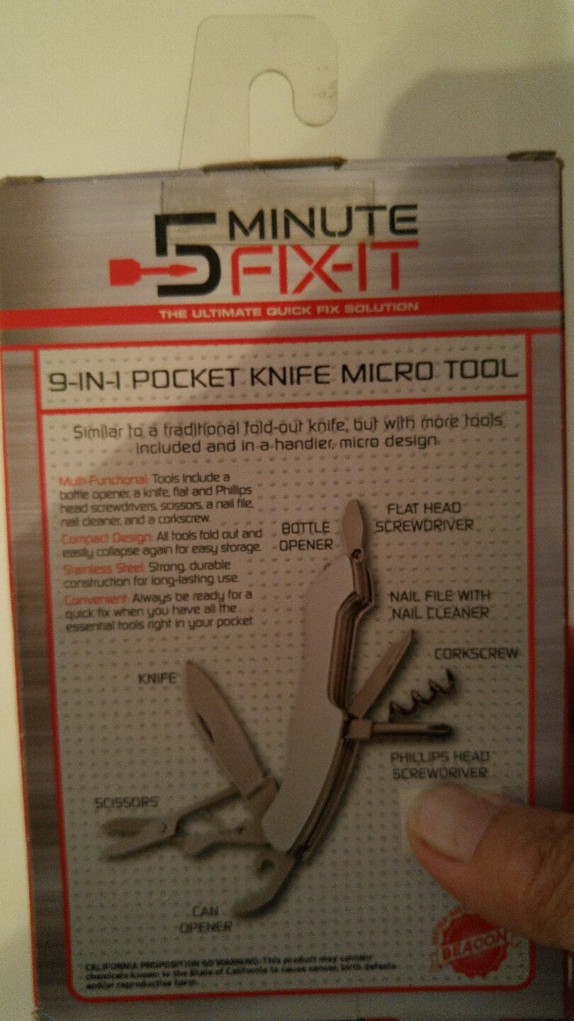 9-in-1 pocket knife micro tool 5 minute fix-it NEW