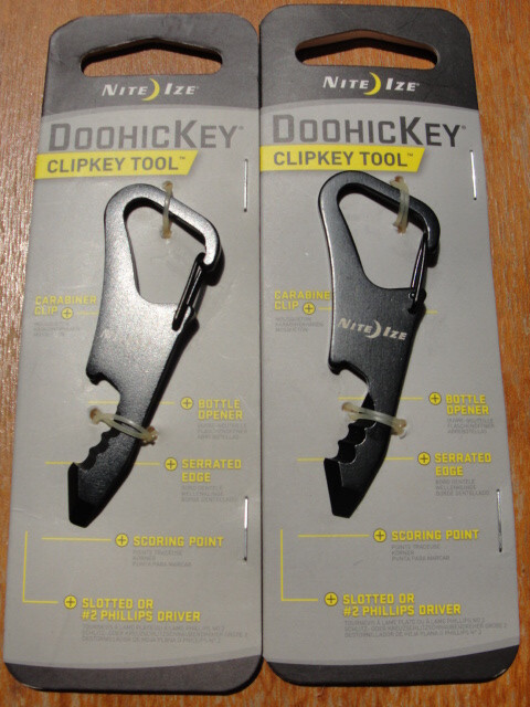 New 2 Pack Nite Ize DoohicKey Black Durable Stainless Steel Travel CLIPKEY TOOL
