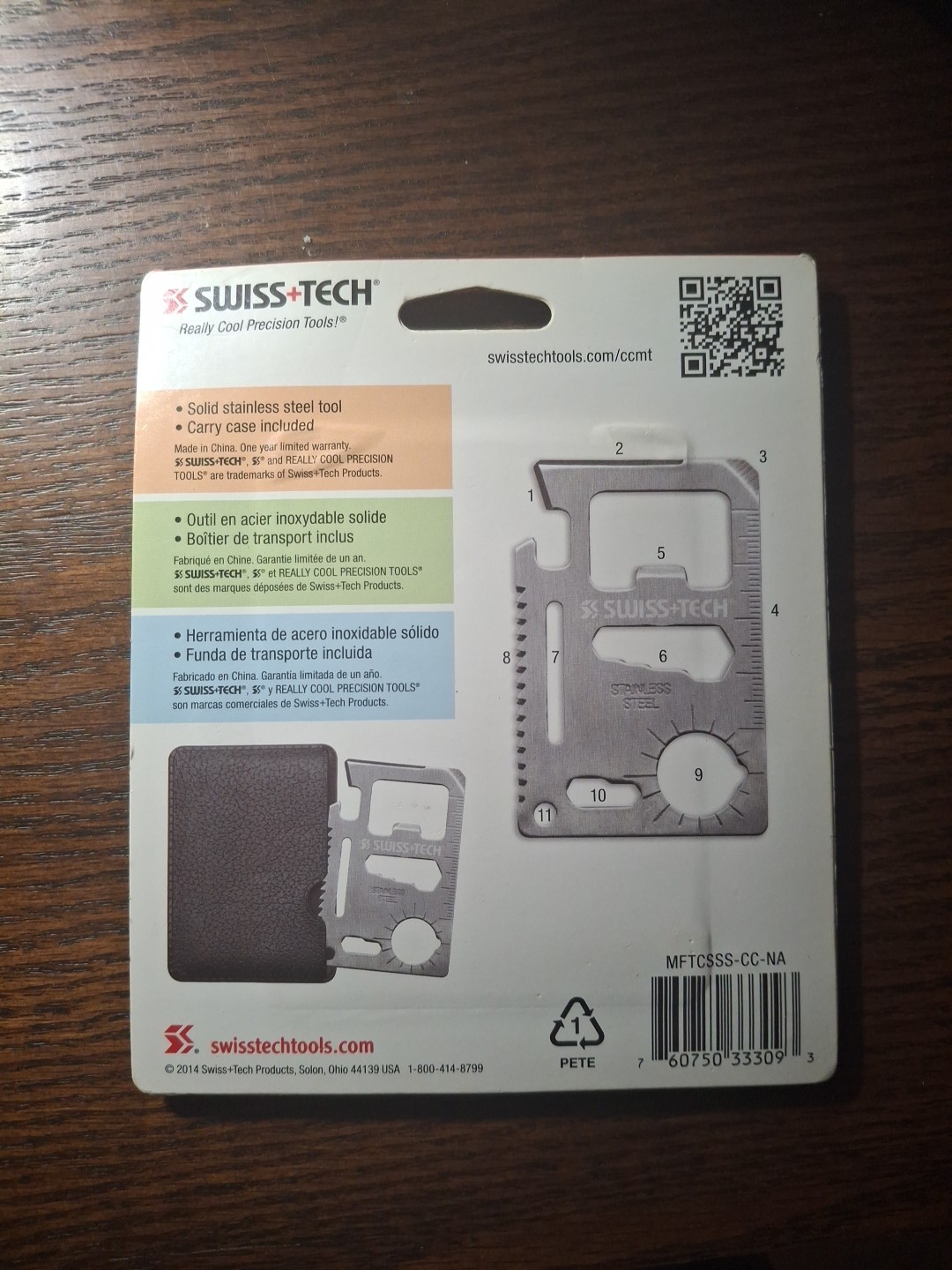 Swiss + Tech Credit Card Multi Tool Stainless Steel Survival SHIPS FREE