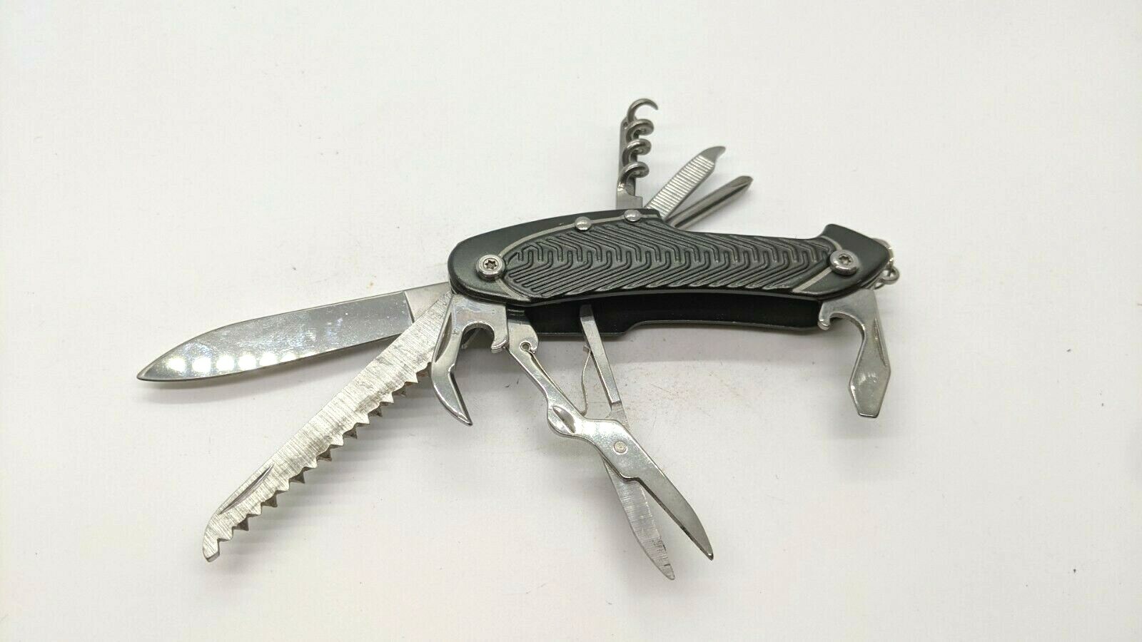 Pacific Trail Multi Tool Scissors Saw Bottle Opener Can Opener Corkscrew Awl