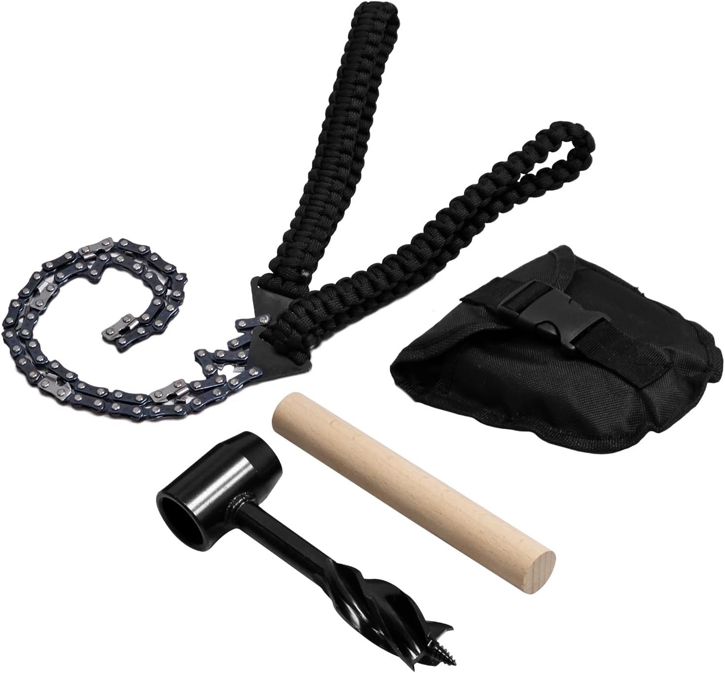 Versatile Pocket Chainsaw & Hand Auger – Perfect for Hiking & Bushcrafting