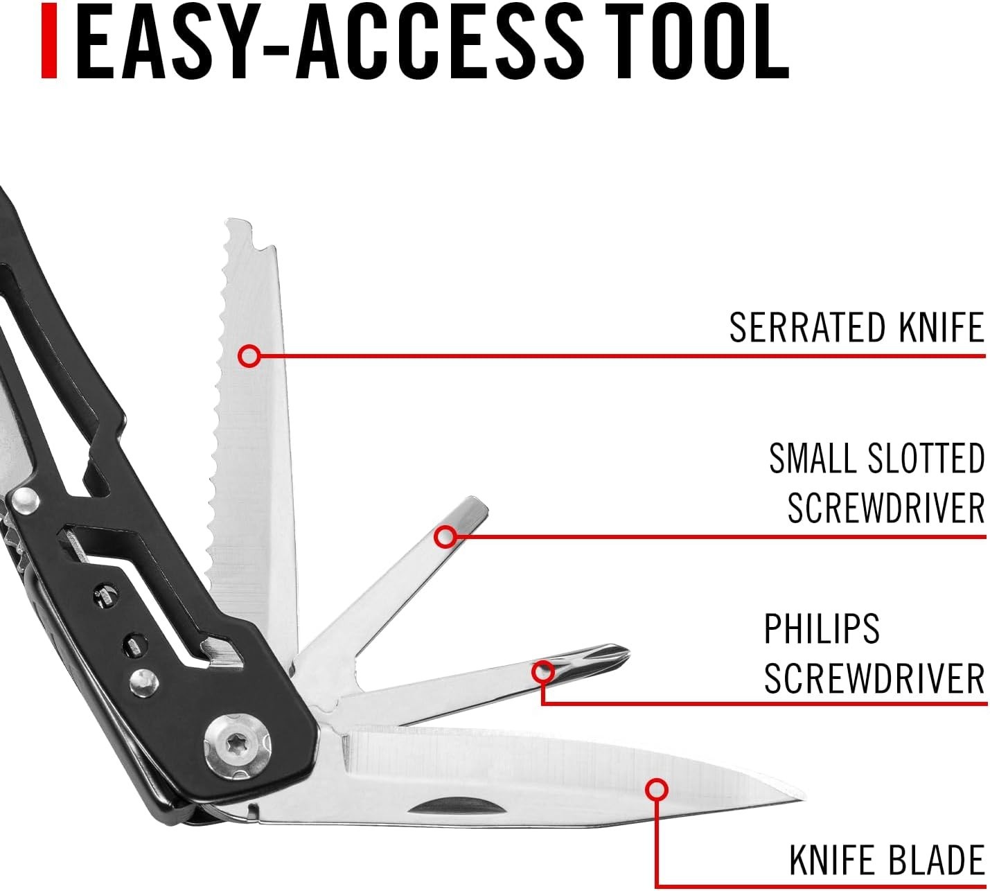 COAST CT220 11-in-1 Multi-Tool and Multi-Plier, Safety Lock, Wire Cutter , EDC