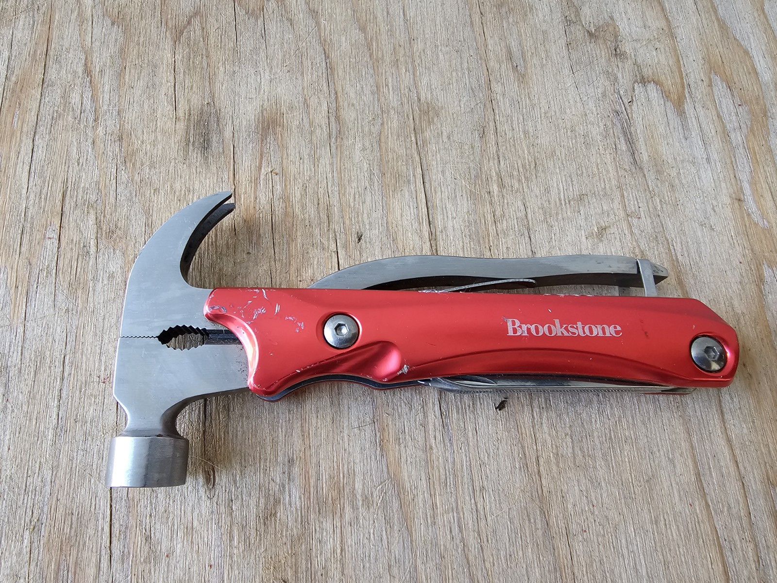 Brookstone 975359 Stainless Steel Red/Silver 10-in-1 Multi-Tool