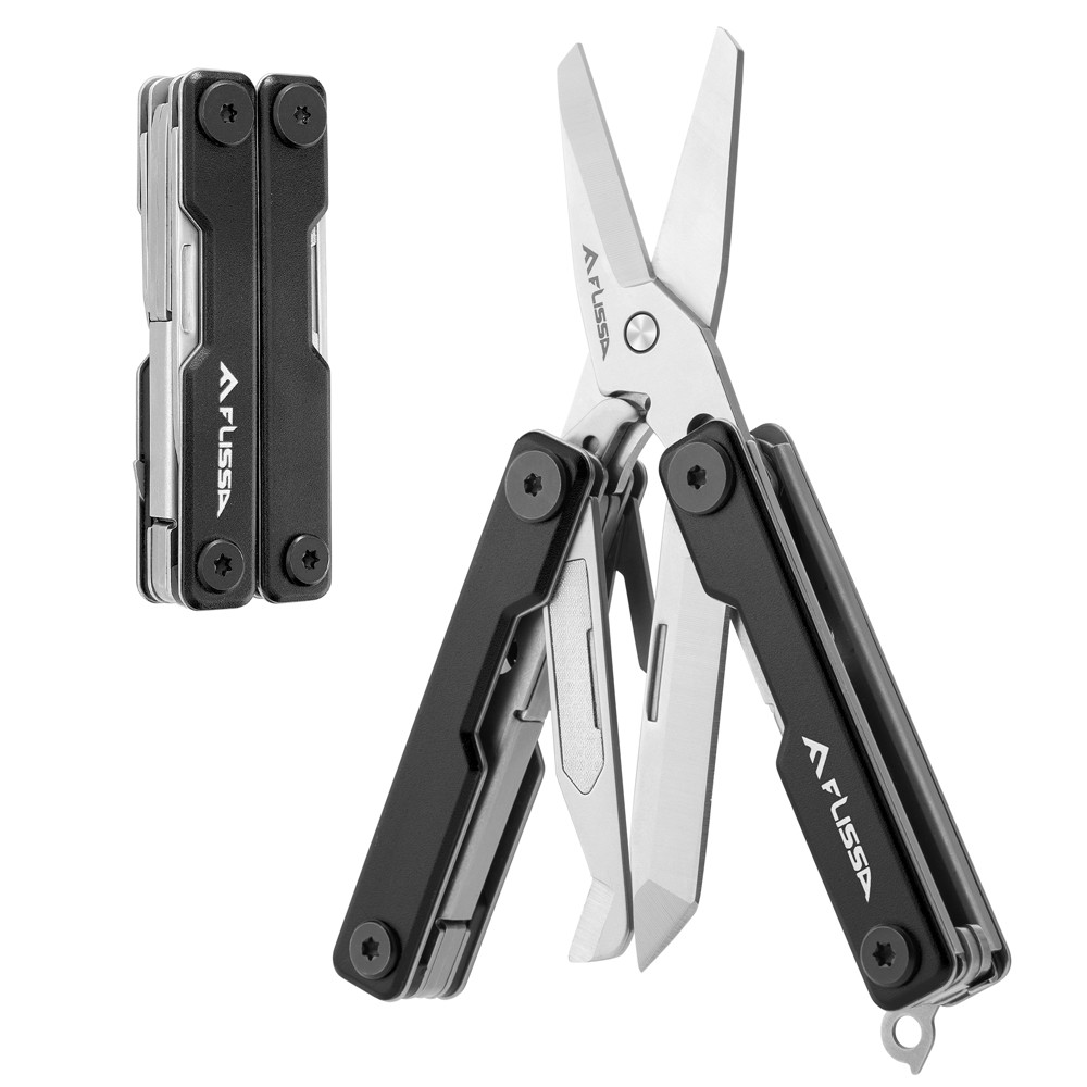 FLISSA 11-in-1 Multitool Scissor Knife Folding Pocket Stainless Multi Tool Knife