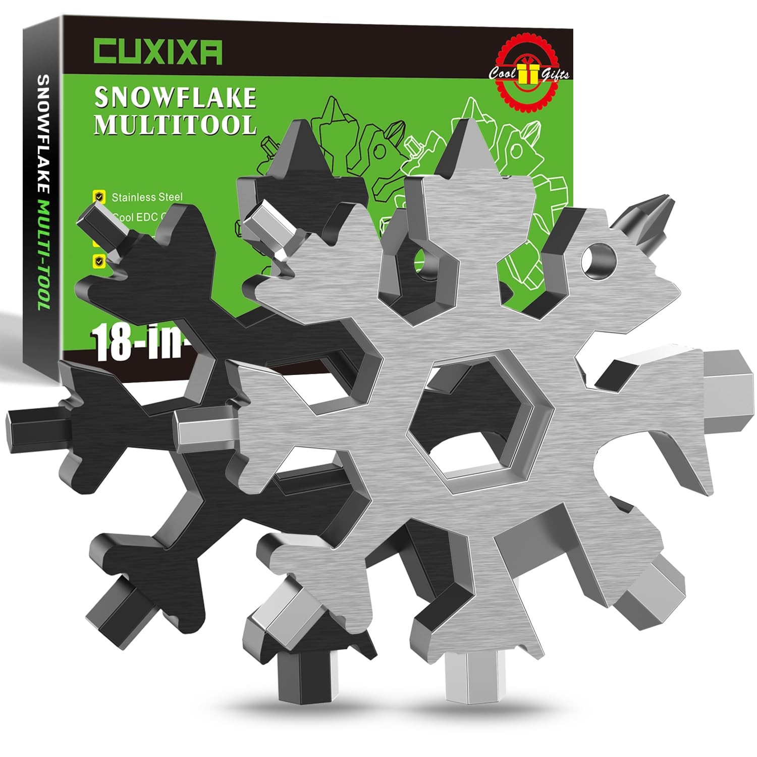Stocking Stuffers For Men Snowflake Multitool 2pcs 18 In 1 Stainless Steel Snowf