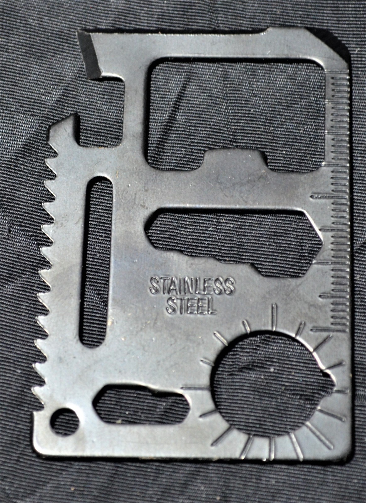 Wallet Multi Survival Tool Stainless Steel Black Credit Card Size Thin 11 in 1