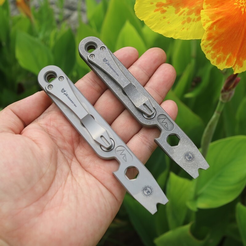 EDC Titanium Pry Bar Crowbar Bottle Opener Portable Pocket Outdoor Multi Tools