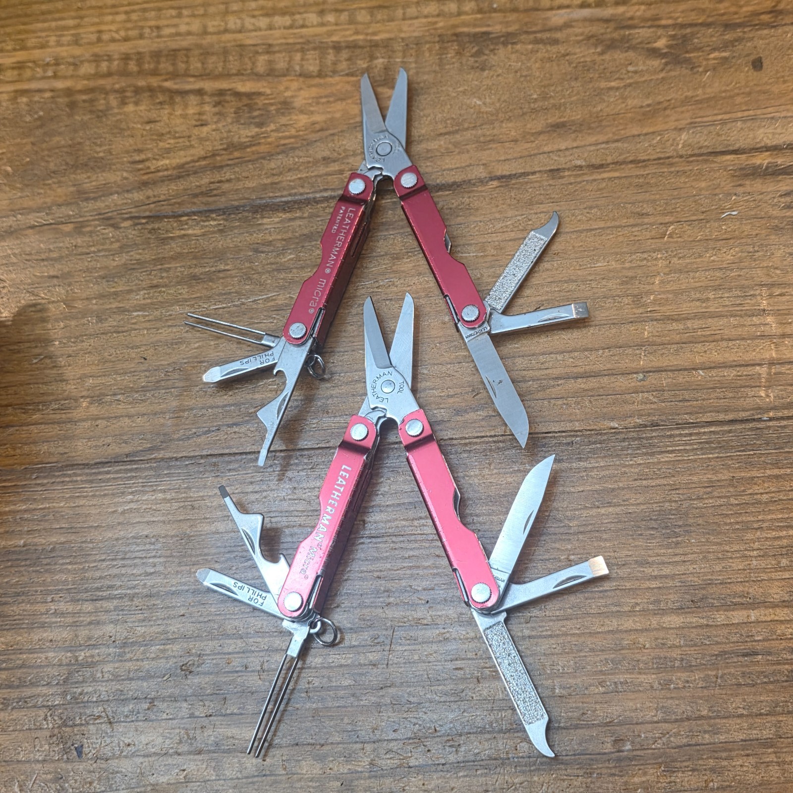 Leatherman Micra Multi Tools – Stainless Steel – USA – Lot Of 2 – RED COLOR