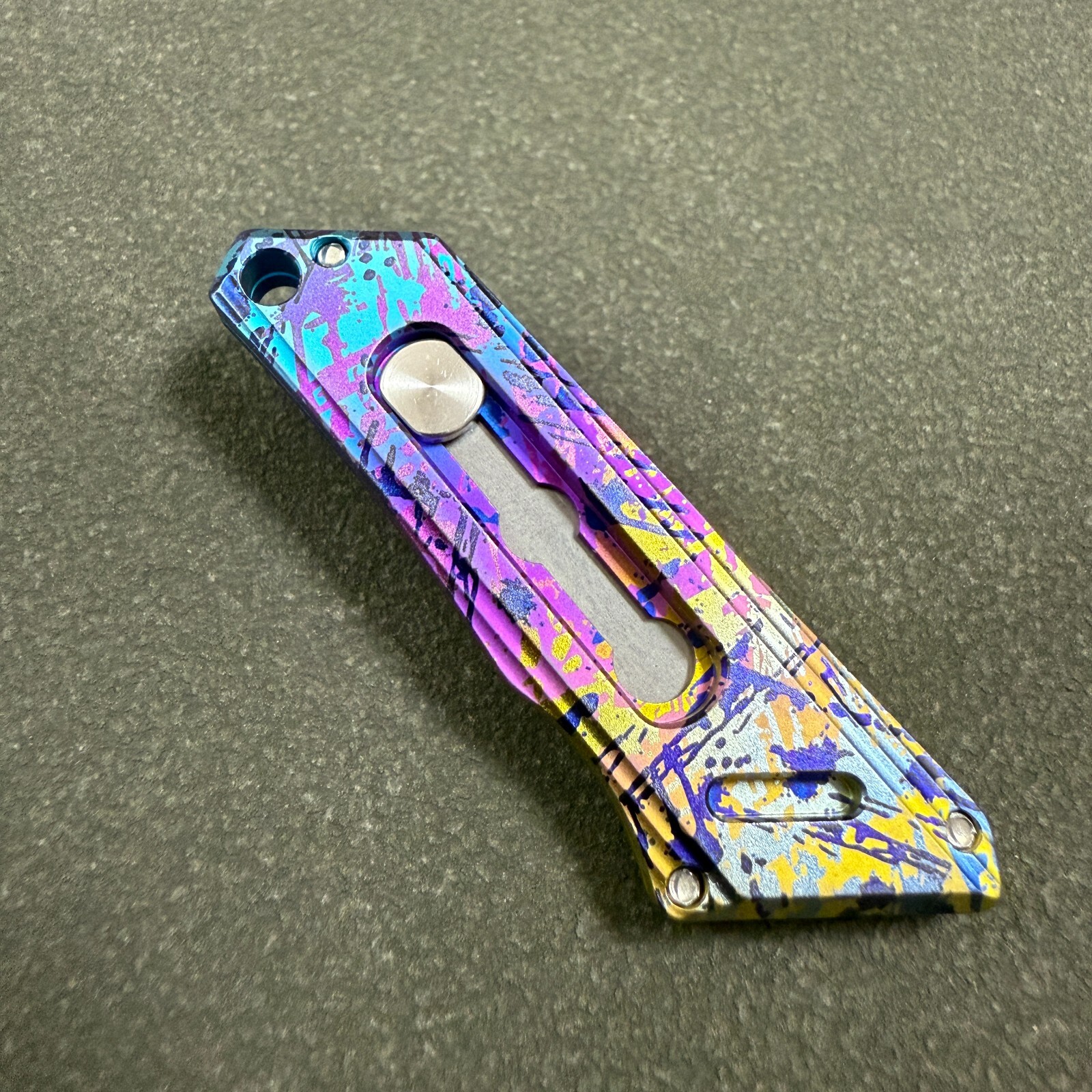 Mini Titanium Folding Knife 9Cr18Mov Blade Outdoor EDC Pocket Keychain Tools