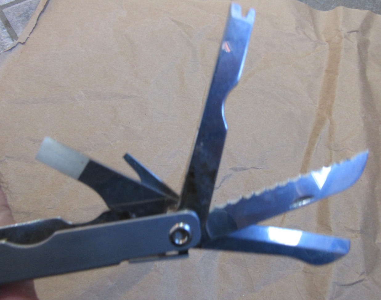 VTG Schrade Tough-Tool Multi-Tool Pliers Knife w/ Leather Sheath USA Made metal