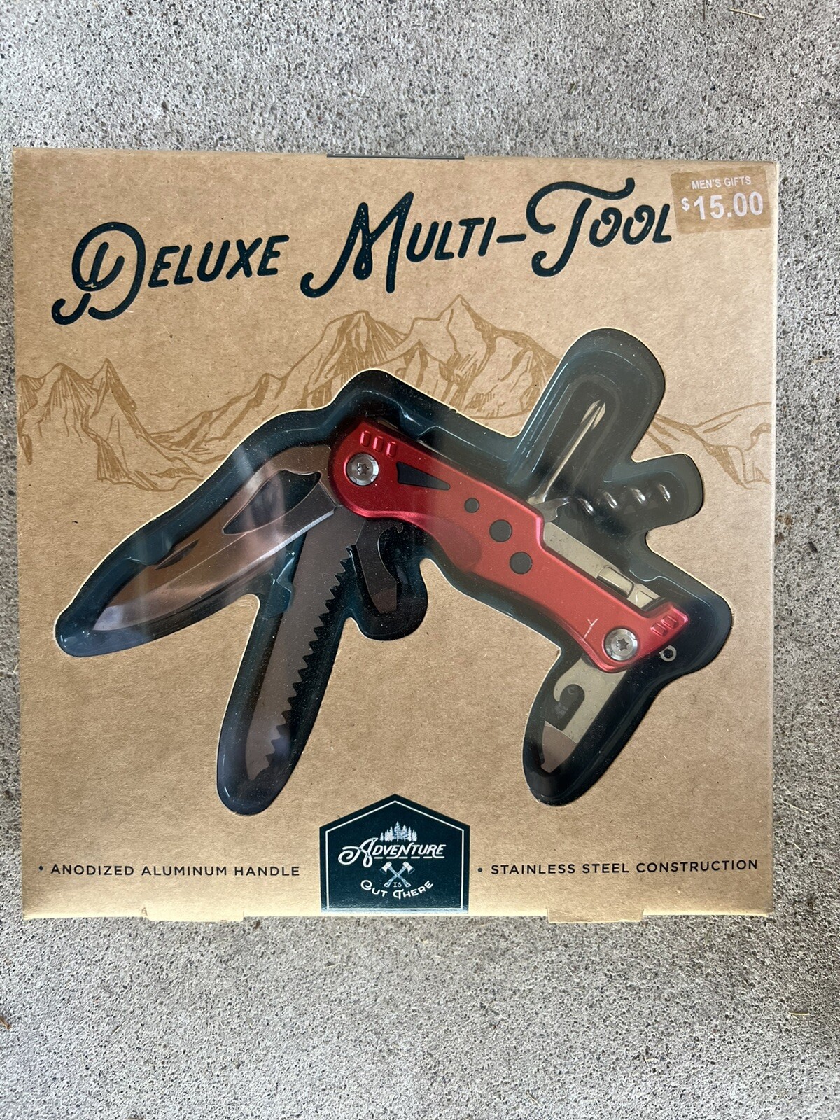 ADVENTURE IS OUT THERE DELUXE MULTIPLE Tool RED CAMPING TRAIL HIKING TOOLS CORK