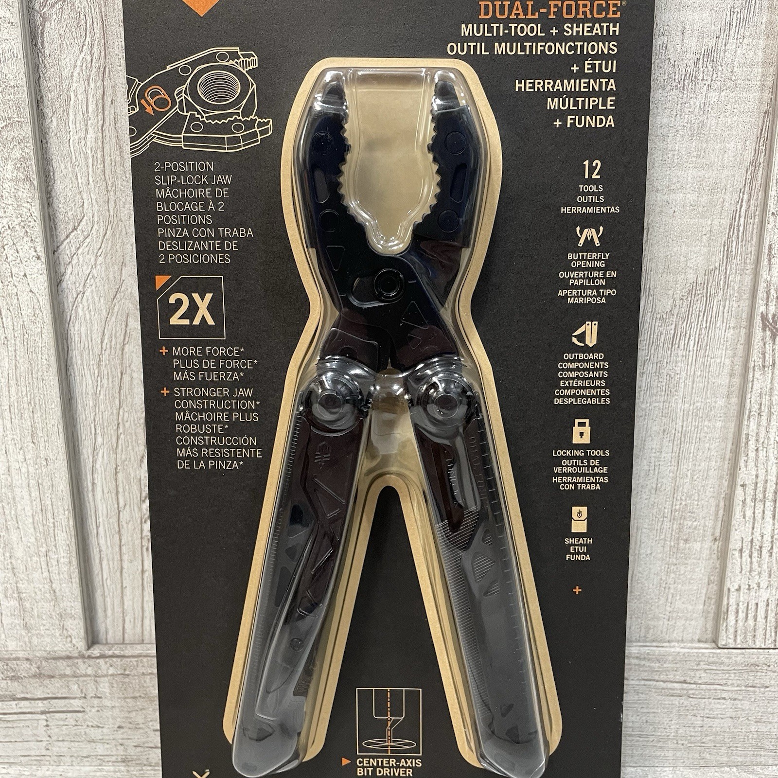 Gerber Dual Force Multi-Tool 12-in-1 Black Pliers Heavy Duty + Sheath Cutter New