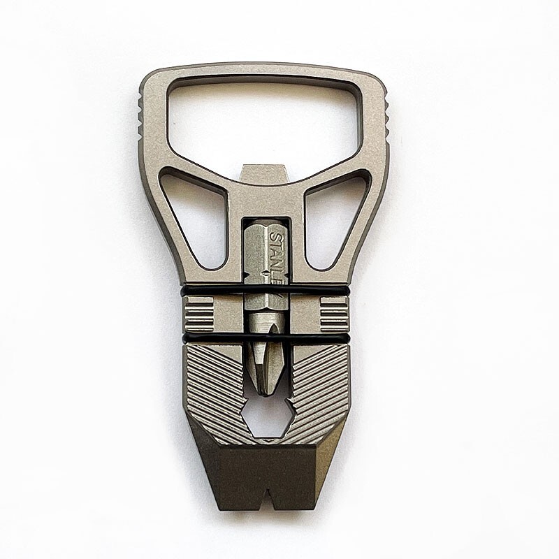 Titanium Alloy Keychain Pry Bar Crowbar Bottle Opener Outdoor Multi EDC Tools