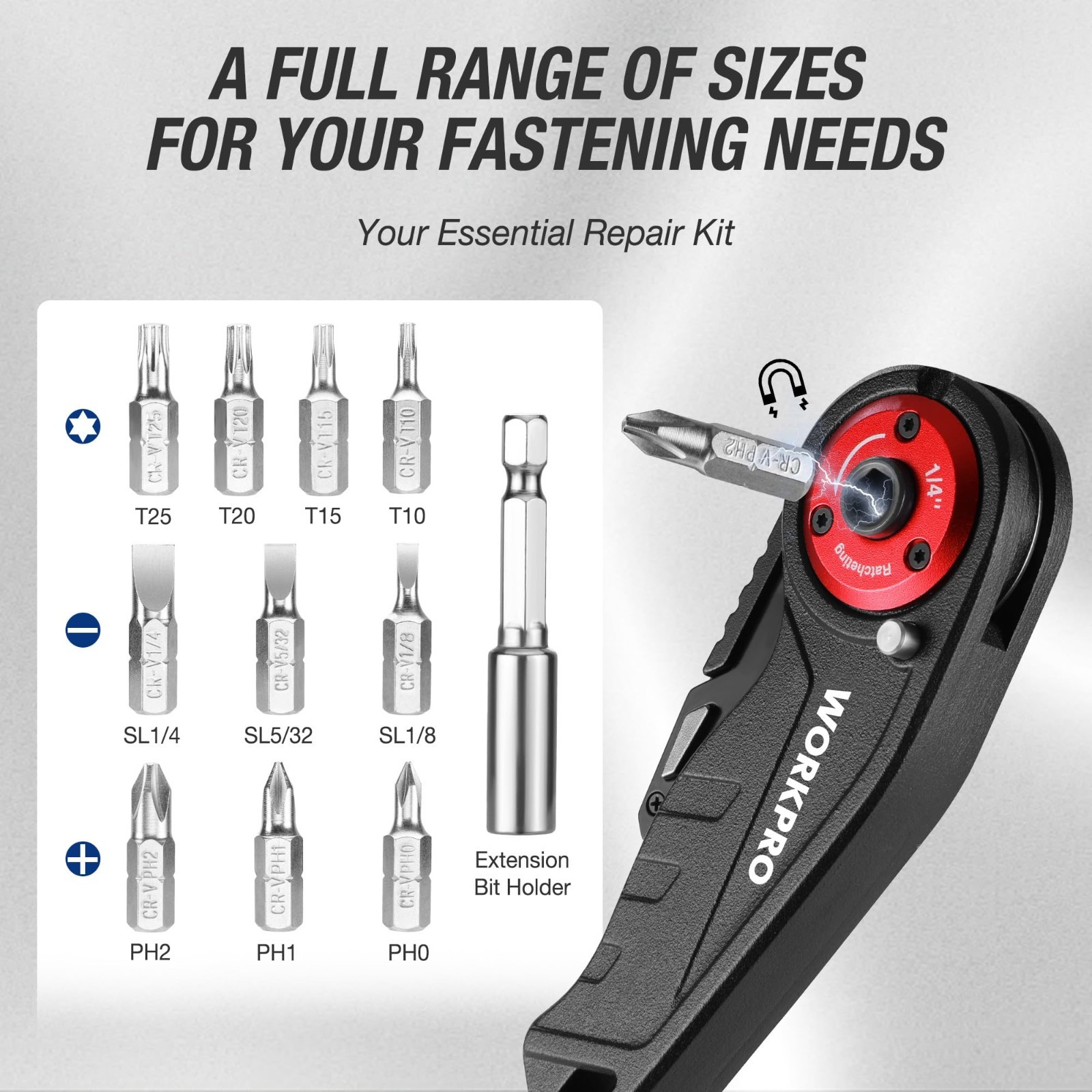 2-in-1 Folding Utility Knife & Ratcheting Screwdriver, Heavy Duty EDC Tool, Quic