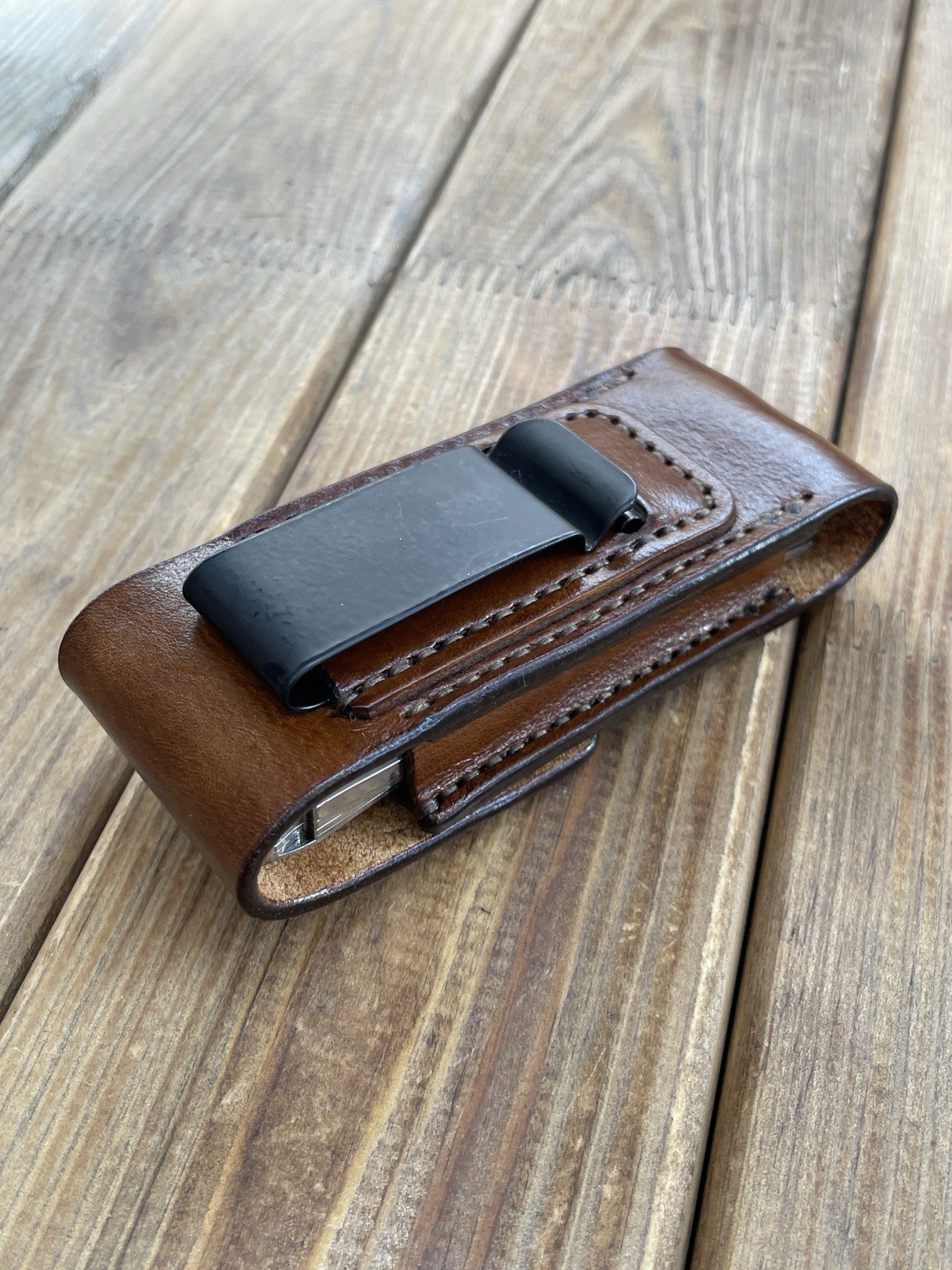 Leather Sheath for Victorinox SWISSTOOL SPIRIT With Belt clip