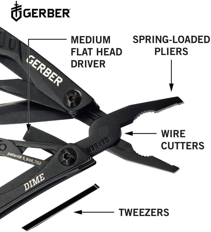 Gear Dime 12-In-1 Mini EDC Multitool – Needle Nose Pliers, Pocket Knife, Keychai