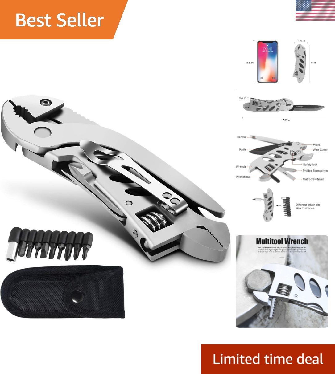 Lightweight Stainless Steel Multitool – 7 Essential Tools for Every Occasion