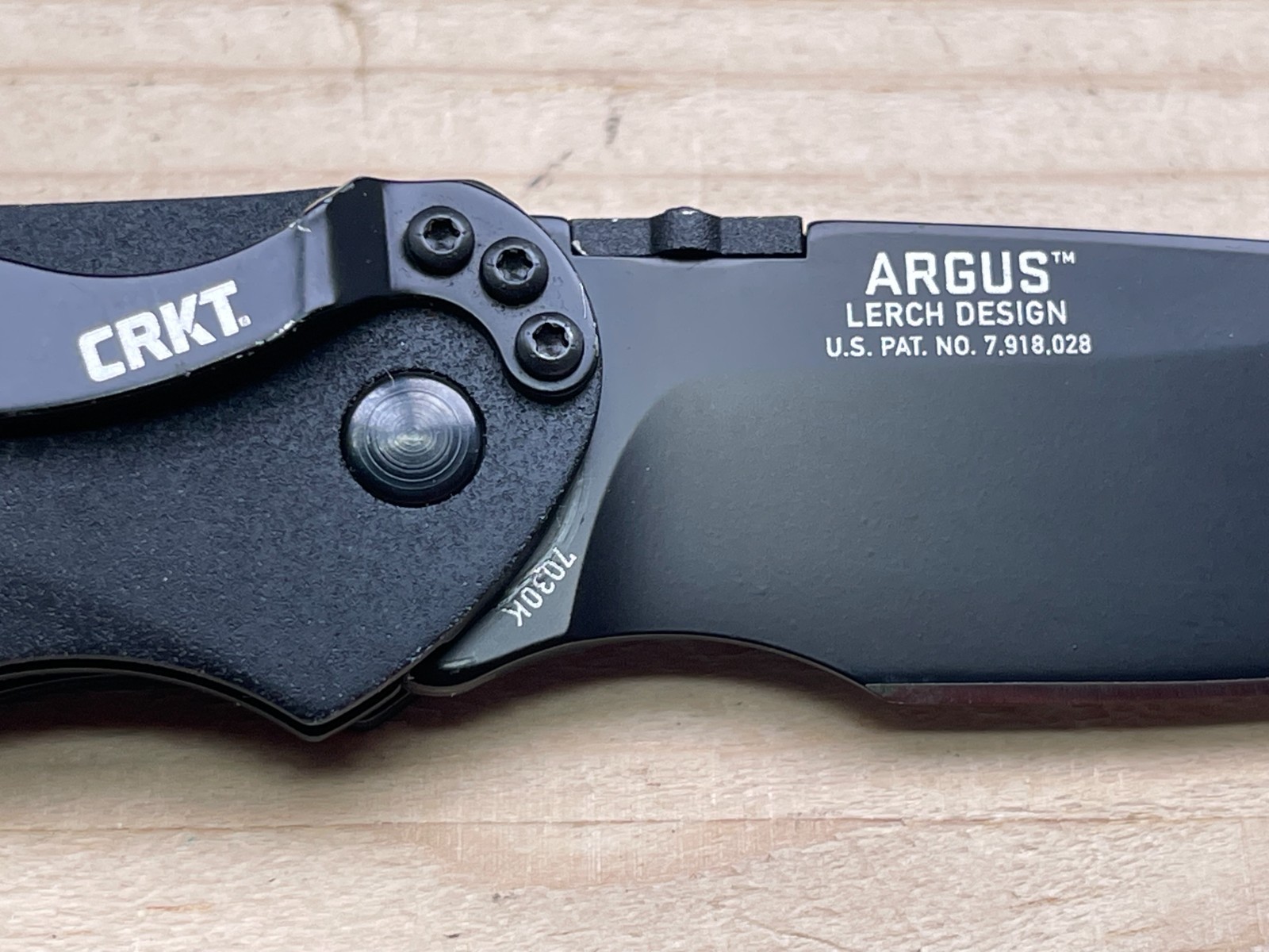 CRKT Argus 7030K Lerch Design Black A/O Folding Pocket Knife – Very Nice